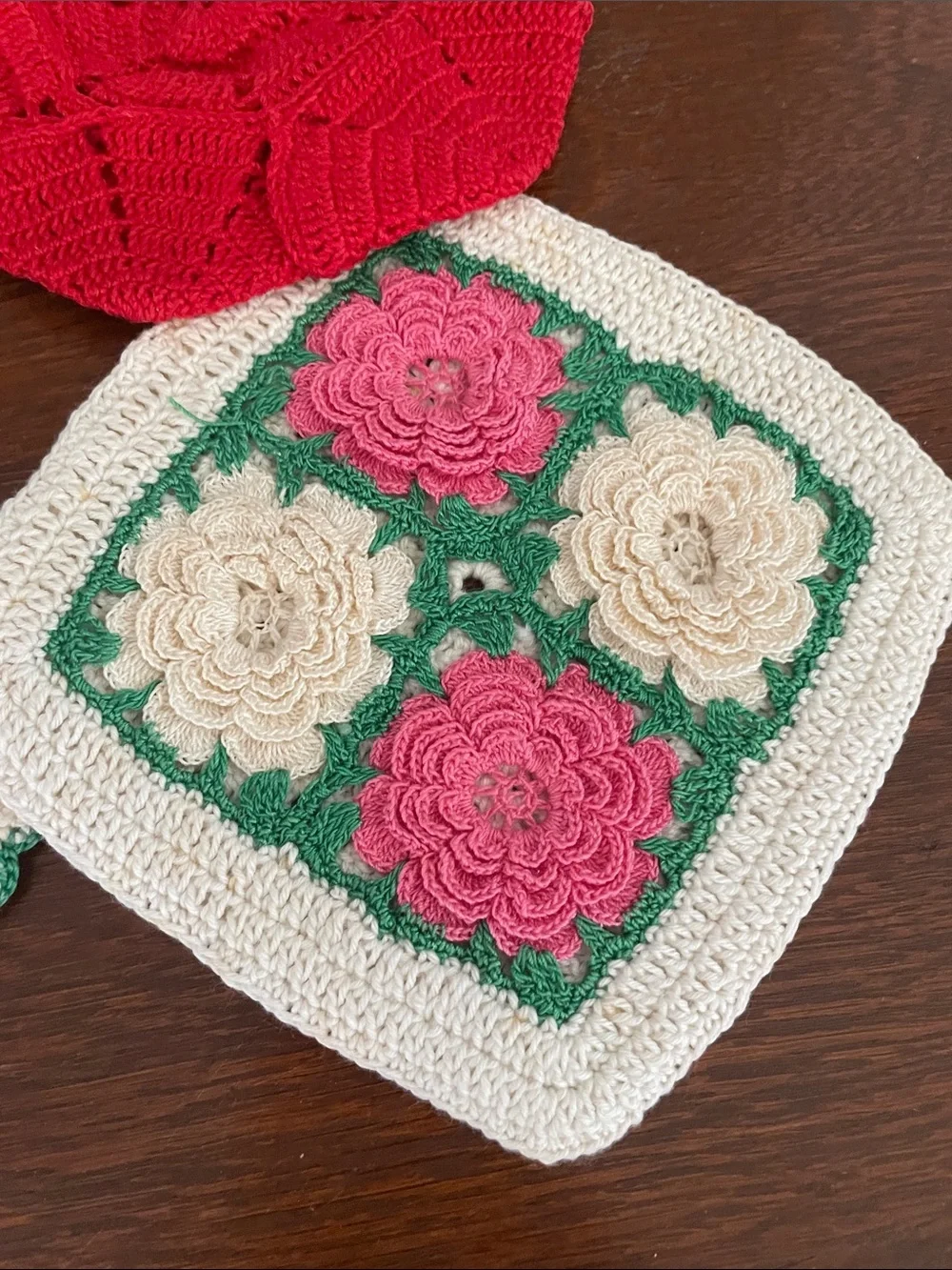 Handmade crocheted pot holders set of 4